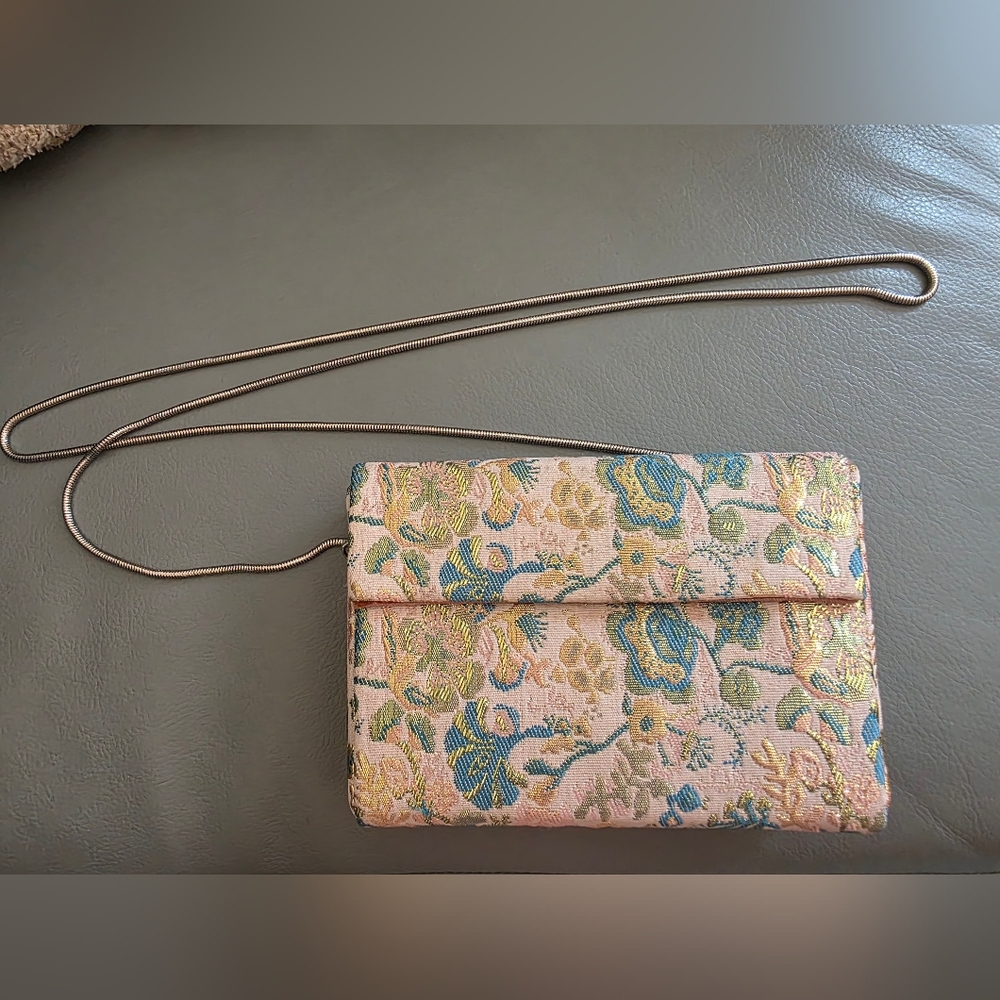 Urban Outfitters Floral Crossbody Bag - Pink, Blue, Gold